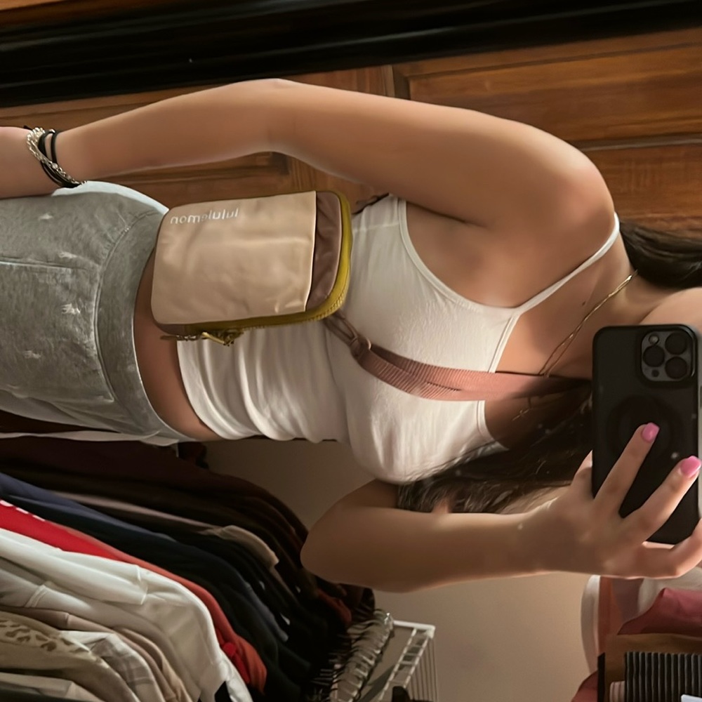 Lululemon shoulder bag. Maroon/Gold/Pink